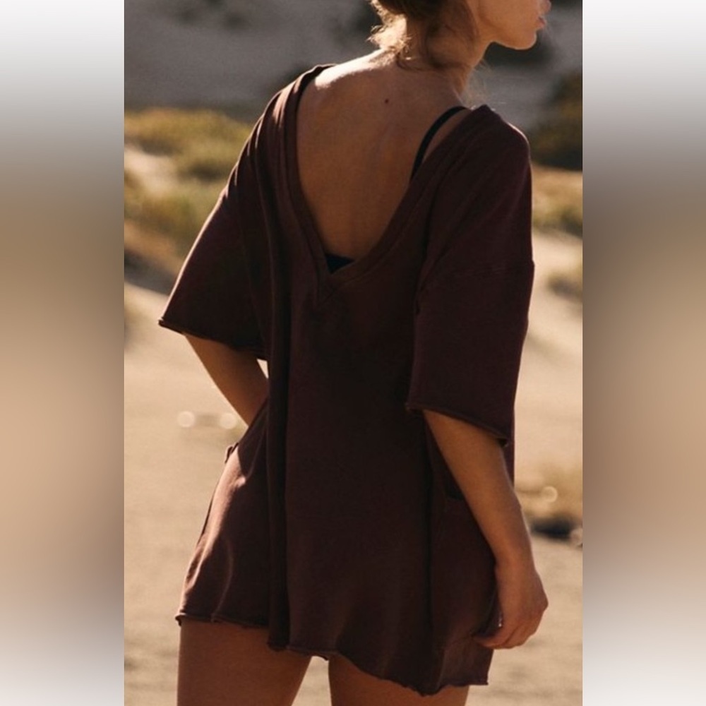FREE PEOPLE MOVEMENT HOT SHOT TEE  ROMPER in Expresso/Brown NWT sz S